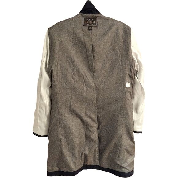 JOS A BANK RESERVE TOPCOAT, Size 38 Short, Navy Blue w/ Brown Trim NWOT - Picture 8 of 16